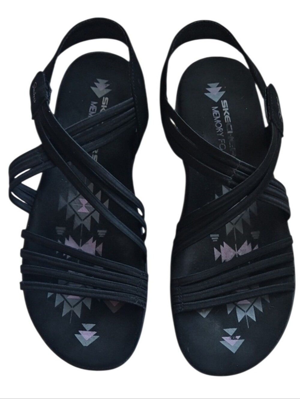 Skechers Women's Black Strappy Slingback Sandals